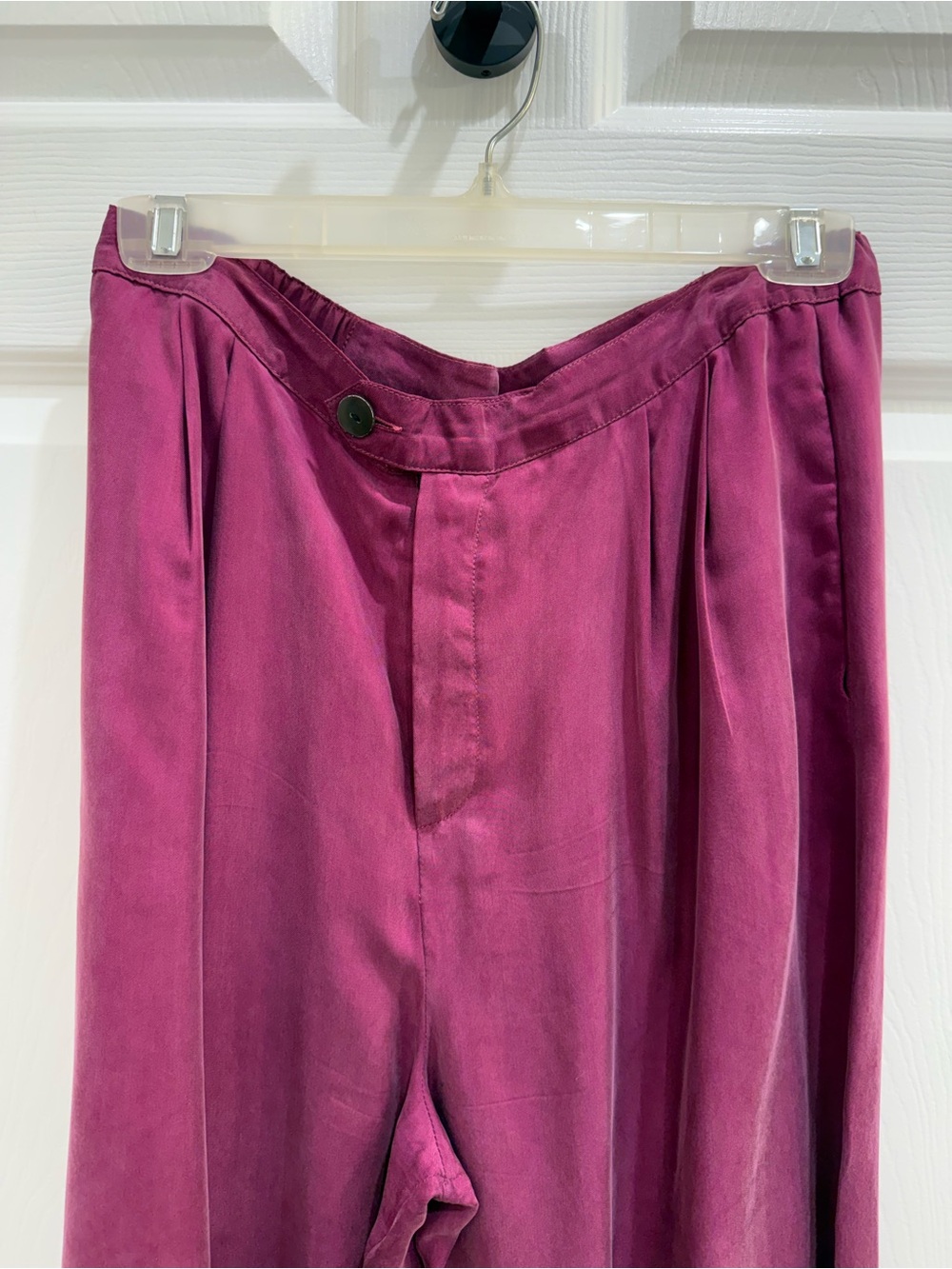 Bel Kazan Women's Silk Pants in Plum